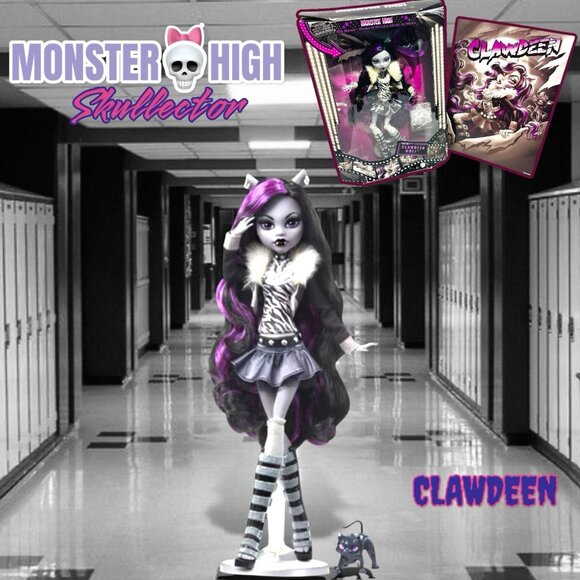 Monster High Doll, Clawdeen Wolf in Black & White, Reel Drama Collector See Pics - Picture 1 of 10